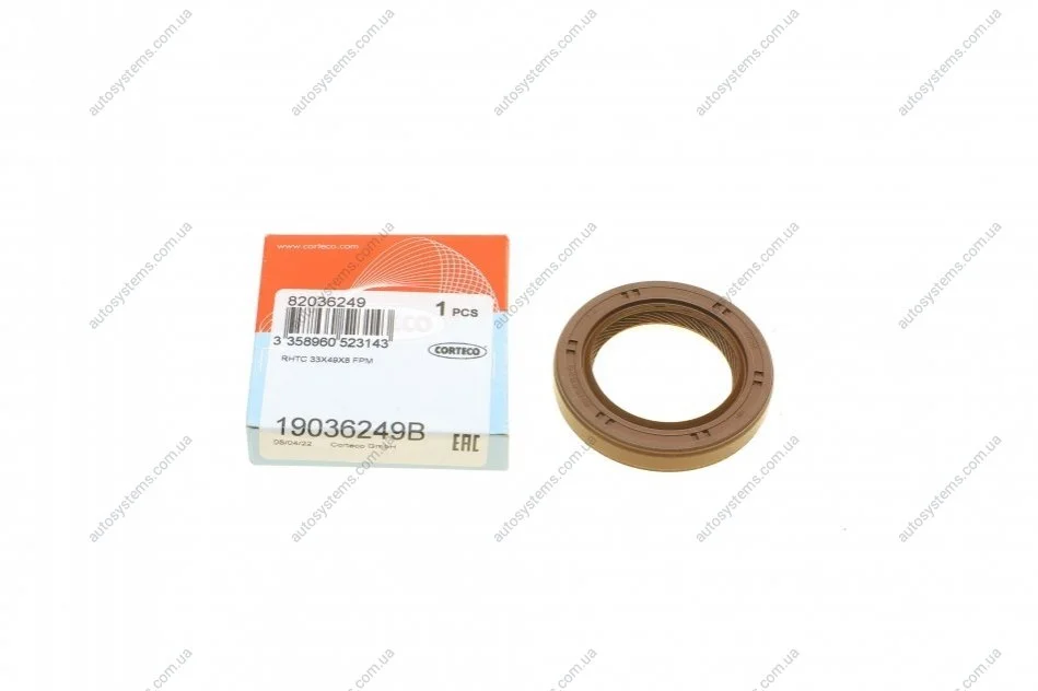 Сальник, колінчастий вал CORTECO 19036249B (фото 1)
