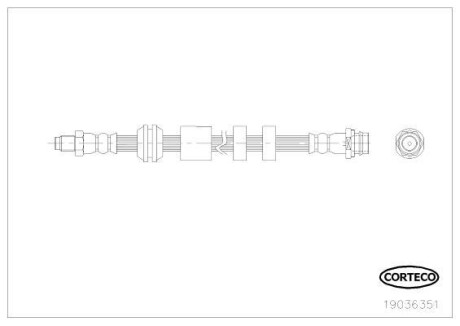 Тормозной шланг CORTECO 19036351