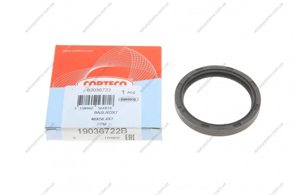 Сальник розподільчого валу Ford Focus/Fiesta/Mondeo 1.6Ti 04- (46x56.4x7) CORTECO 19036722B (фото 1)