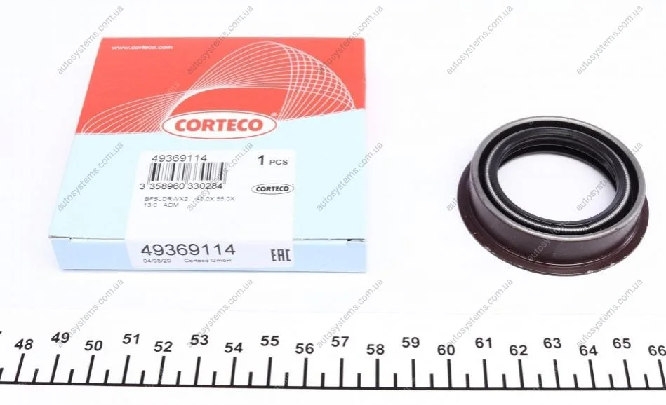 Сальник півосі Ford Transit 00-/Connect 02- (39x55/62x13) CORTECO 49369114 (фото 1)