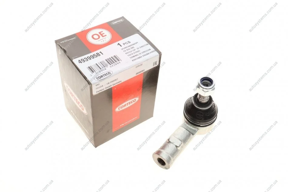 Наконечник тяги рульової Skoda Felicia II 94-01/Favorit 89-97 CORTECO 49399581 (фото 1)
