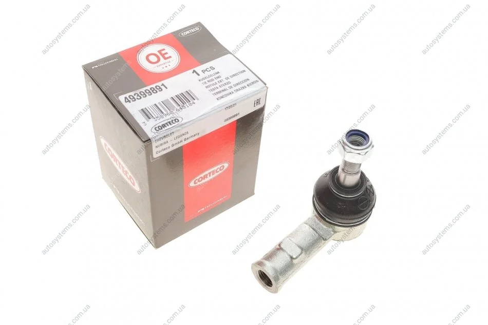 Наконечник тяги рульової Daewoo Nubira 1.6/2.0 97- CORTECO 49399891 (фото 1)