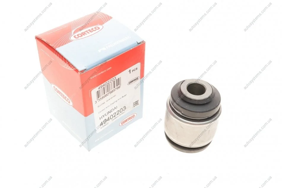 Сайлентблок важеля (заднього) Hyundai Elantra/I30/IX55/Santa Fe/Kia Cee\'d/Optima/Sorento/Sportage 05- CORTECO 49402203 (фото 1)