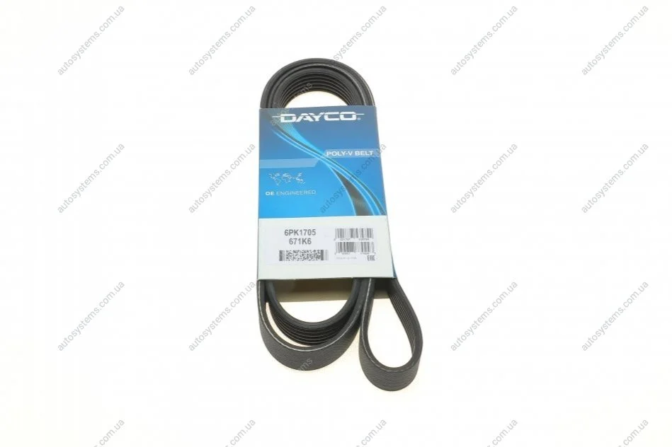 Ремінь генератора Citroen Jumper 1.9TD 94-02 (ALT,PS,AC) DAYCO 6PK1705 (фото 1)