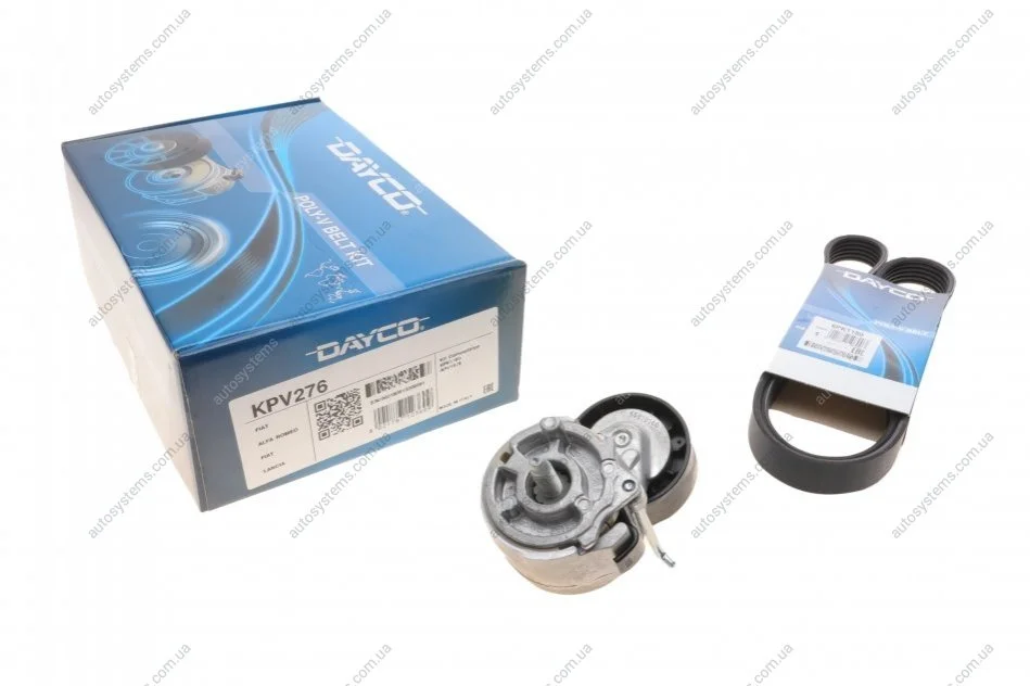 Комплект ременя генератора Fiat Punto 1.3D 03-12/Panda 04-/Ford KA 1.3TDCi 08-16 DAYCO KPV276 (фото 1)