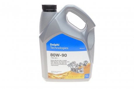 Олива трансмісійна 80W90 Gear Oil 4 (5L) (GL5/MIL-L-2105D/MAN 342 M-2/Volvo 1273.10) Delphi 93892553