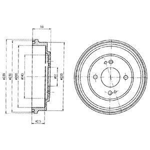 Тормозной барабан задний Delphi BF208