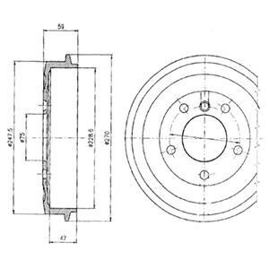 Тормозной барабан задний Delphi BF275