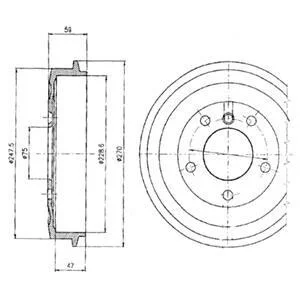 Тормозной барабан задний Delphi BF275