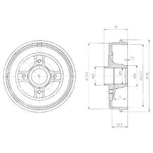 Тормозной барабан задний Delphi BF427