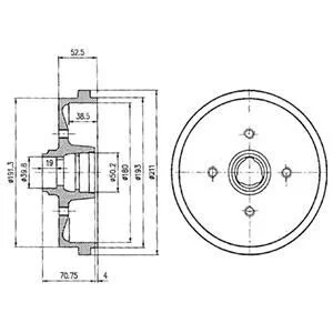 Тормозной барабан задний Delphi BF96