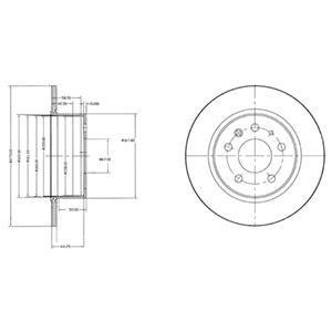 Тормозной диск задний невентилируемый Delphi BG2240