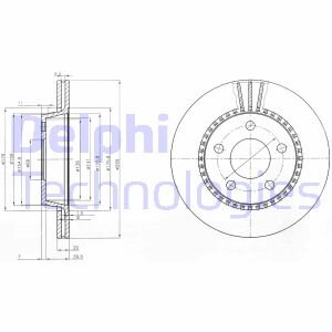 Тормозной диск задний вентилируемый Delphi BG2519