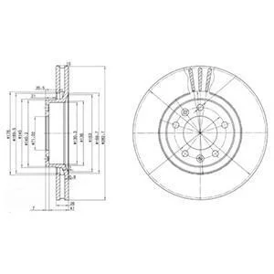 Тормозной диск передний вентилируемый Delphi BG2688