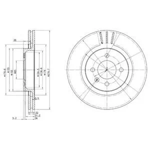 Тормозной диск передний вентилируемый Delphi BG2712