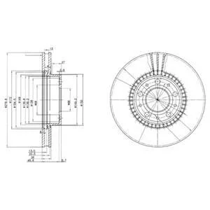 Тормозной диск передний вентилируемый Delphi BG2719