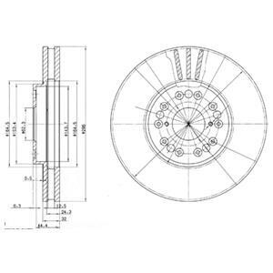Тормозной диск передний вентилируемый Delphi BG2829