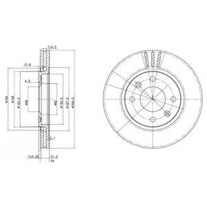 Тормозной диск передний вентилируемый Delphi BG2871