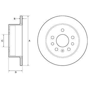Тормозной диск задний невентилируемый Delphi BG2879