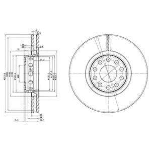 Тормозной диск передний вентилируемый Delphi BG3033