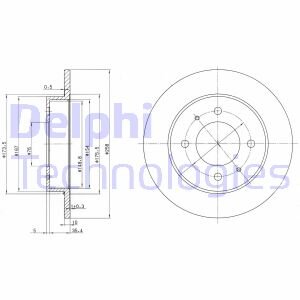 Тормозной диск задний невентилируемый Delphi BG3070