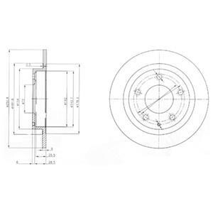 Тормозной диск задний невентилируемый Delphi BG3084