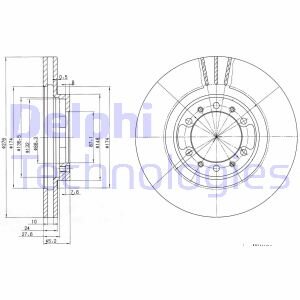 Тормозной диск передний вентилируемый Delphi BG3099