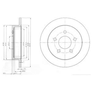 Тормозной диск задний невентилируемый Delphi BG3143