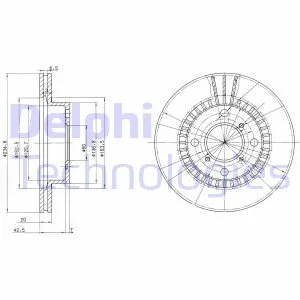 Тормозной диск передний вентилируемый Delphi BG3160