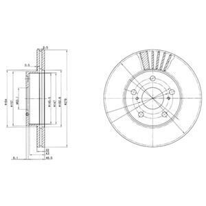 Тормозной диск передний вентилируемый Delphi BG3171