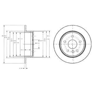 Тормозной диск задний невентилируемый Delphi BG3178