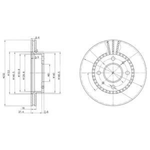 Тормозной диск передний вентилируемый Delphi BG3206