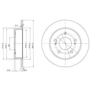Тормозной диск задний невентилируемый Delphi BG3248