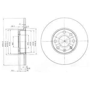 Тормозной диск передний невентилируемый Delphi BG3402