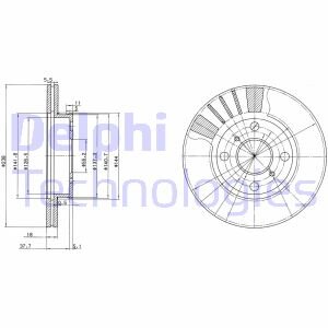 Тормозной диск передний вентилируемый Delphi BG3424
