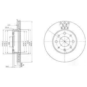 Тормозной диск передний вентилируемый Delphi BG3425