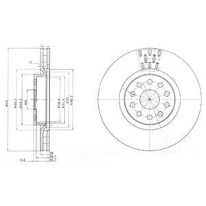 Тормозной диск передний вентилируемый Delphi BG3497