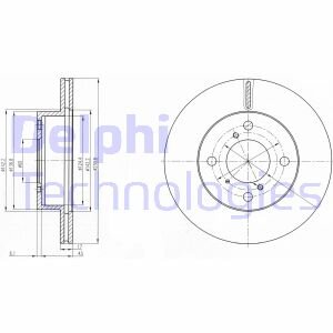 Тормозной диск передний вентилируемый Delphi BG3499