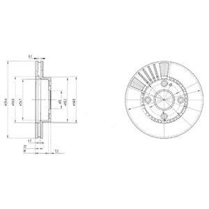 Тормозной диск передний вентилируемый Delphi BG3508