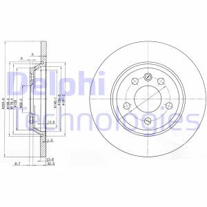 Тормозной диск задний невентилируемый Delphi BG3518