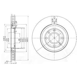 Тормозной диск передний вентилируемый Delphi BG3529