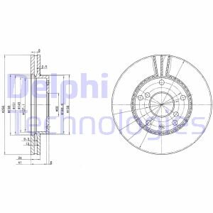 Тормозной диск передний вентилируемый Delphi BG3531