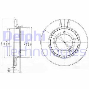 Тормозной диск передний вентилируемый Delphi BG3587