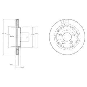 Тормозной диск передний вентилируемый Delphi BG3594