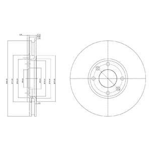 Диск гальмівний (передній) (к-кт 2 шт) Citroen Berlingo 08- (283x26) Delphi BG3622 (фото 1)