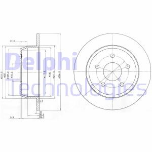 Тормозной диск задний невентилируемый Delphi BG3660