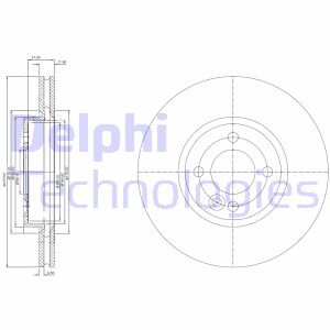 Тормозной диск передний вентилируемый Delphi BG3661C