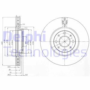 Тормозной диск передний вентилируемый Delphi BG3699
