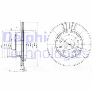 Тормозной диск передний вентилируемый Delphi BG3702C