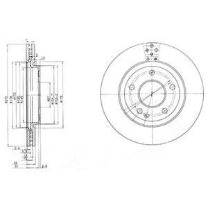 Тормозной диск передний вентилируемый Delphi BG3709